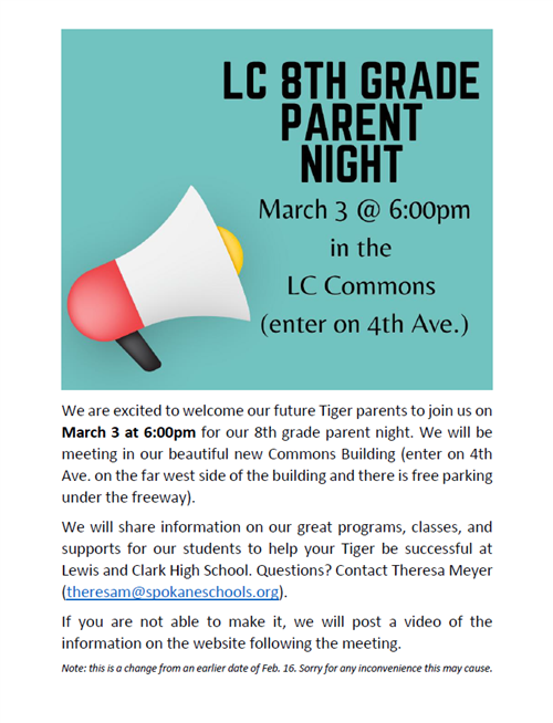 LC 8th Grade Parent Night 